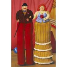 1pc Vintage Fernando Botero Art Dik Persoon Canvas Schilderij Paar Dansende Prints Muurschildering Grappige Figuren Muurkunst Poster Voor Woonkamer Decor Geen Lijst