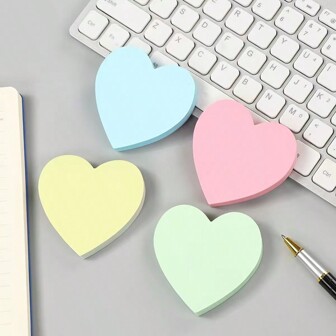 200 piezas de blocs de notas con forma de corazón rojo grande, ideal y lindo para notas del Día de San Valentín