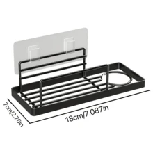 1pc Kitchen Towel & Dishcloth Drying Rack, Slouchy Draining Organizer, Wall-Mounted Rag Storage Holder, No-Drill - Black - View 4