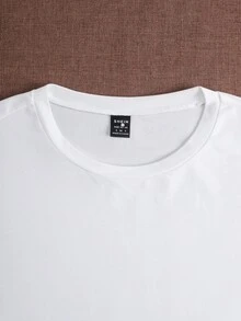 Rose Flower & Text Print Round Neck Short Sleeve T-Shirt For Women - White - View 4