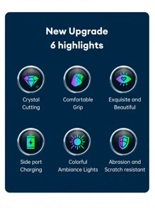 Acodo Pomo de palanca de cambios de cristal para coche, palanca de cambios con asa de cristal RGB LED, enchufar y usar, montaje lateral, agarre cómodo, resistente a arañazos, compatible con Lexus, Mitsubishi, Audi, Mercedes-Benz, Toyota