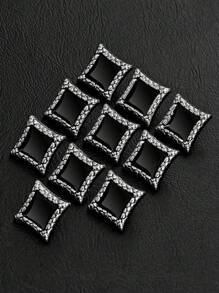10pcs/Pack Metallic Texture Square Shiny Button, For Coat, Windbreaker, Shirt, Sweater, Suit, Cardigan, Jacket, Delicate Sewing DIY Accessory
