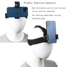 1st Person POV Smartphone Holder Headband, Suitable For GoPro 12 11 10 9, Osmo Action 2 Action Cameras, And Smartphones Like , - Black - View 2