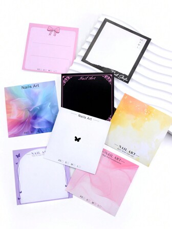 20 pezzi Schede in cartone da 7,5x7,5 cm per packaging unghie fai da te, schede per esposizione di arte di unghie, accessori per manicure, strumenti per salone di unghie