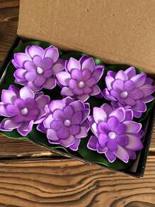 6pcs Waterproof Floating LED Lotus & Water Lily Lights, Suitable For Pool Decor, Night Light, Wish, River Or Swimming Pool Decoration