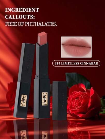 Yves Saint Laurent Yves Rouge Pur Couture 纤薄天鹅绒唇膏 #314 Limitless Cinna Color 2g/0.07 盎司 -| 浓郁显色，哑光天鹅绒效果，持久显色 | 舒适配方，不会晕染或开裂 | 光滑纤薄的设计，方便精准涂抹 | 质地轻盈、不干燥、不粘腻
