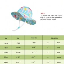 可调节婴儿/幼儿遮阳帽，宽檐夏季户外帽，带下巴系带，适合女婴 - 女童盆帽 - 查看 3