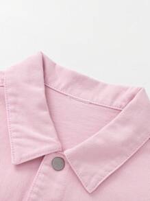 Balabala 吐溫女孩牛仔夾克，時尚春季外套 - 紅色調 - 查看 3