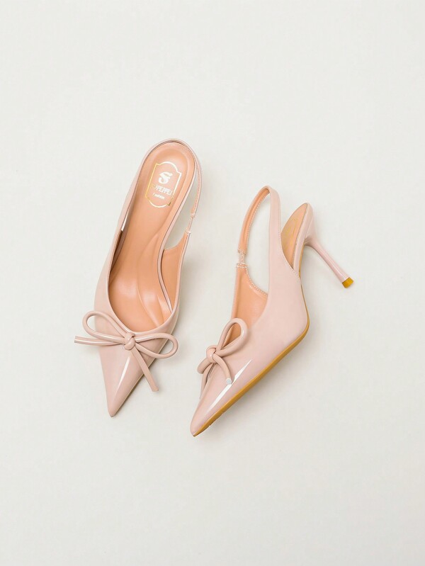 Elegante spitze High Heels, Stilettoabsätze mit Schleifen-Detail, einfarbige modische Multifunktionsschuhe geeignet für Hochzeit, Party und Büro - Ganzjahres High Heels, rutschfeste Sohlen