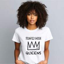 SPRINGFIELD GARDENS Queens T-Shirt, New York Queens Uni Shirt, Springfield Gardens Crown Tee, Queens N.Y. Shirt, New York City Borough - 白色 - 查看 1