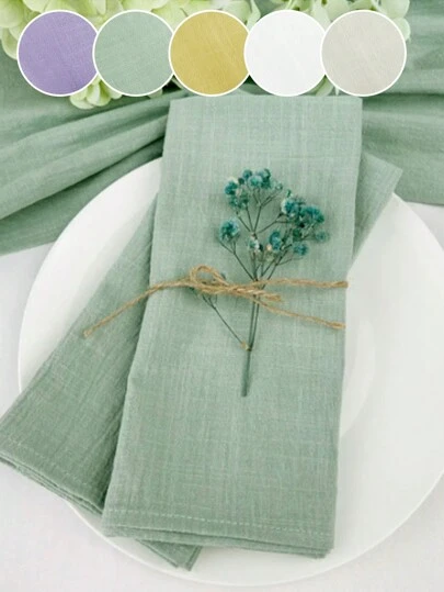 2/6/12pcs Solid Color Casual Napkins, Washable, Suitable For Wedding, Valentine's Day, Home, Daily Use, Party, Breathable & Lightweight, Spring/Summer