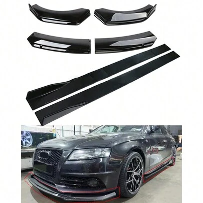 Car Front Bumper Lip Splitter Spoiler Side Skirts Kit Bumper Lip Wrap Splitter Automotive Air Dams Replacement For Most Vehicles Sedans