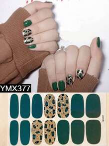 Leopard Print, Y2K Style Mix & Match Full Cover Nail Stickers, Easy To Apply With Dotted Lines Nails - Multicolor - View 16