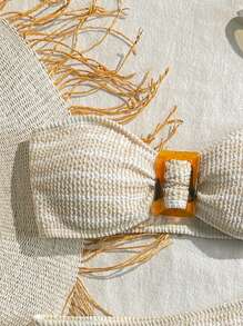 两件套毕业/独立日罗纹面料比基尼套装