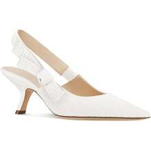 Womens Slingback Kitten Heels Closed Pointed Toe Bowknot Knitted Slip On Work Pumps Dress Shoes,, Stylish - 白色 - 查看 1