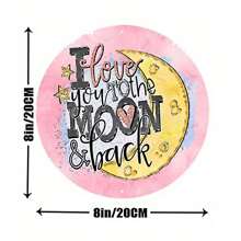 CIF BUY 1pc 8x8inch Aluminum Metal Sign, Can Be Used To Decorate Your Couple Space. Love You To The Moon And Back Wreath Sign, Valentine's Day Wreath Sign, Metal Wreath Sign, Round Wreath Sign - Multicolor - View 10