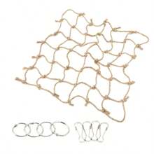 Red de escalada para loros de 40*40cm, juguete para pájaros, red de columpio, red de soporte para pájaros, hamaca con gancho, juguetes colgantes para pájaros, juguetes para masticar y morder - 40x40cm - Ver 7