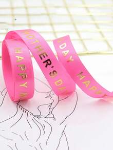 1 rolă, panglică de 5 yarzi pentru mame, panglică albastră, albă și roz cu mesajul "La mulți ani de Ziua Mamei", pentru împachetarea cadourilor, Ziua Mamei, Ziua Îndrăgostiților, cadouri de petrecere, panglici pentru buchete, rechizite pentru artizanat, material textil, material pentru buchete de mireasă lucrate manual, cutie de cadouri cu flori, curea de împachetat cu fundă, materiale pentru ambalaj cadouri