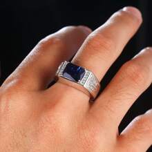 1 pieza Anillo de hombre de plata de ley S925, diseño minimalista para ...
