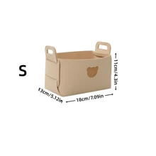 Bear Shaped Felt Desktop Storage Basket, Foldable Organizer Bin For Snacks, Toys, Cosmetics