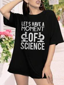 Let's Have A Moment Of Science - Chemistry Humor Women T-Women's Shirt With Periodic Table Design For Science Lovers And Teachers