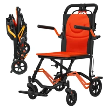 ShiningLove Super Lightweight Transport Wheelchair With Safety Lock,220 Lbs Capacity,Portable Folding Chair For Travel And Going Out - Black - View 1