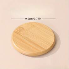 6Pcs Set Of High-Quality Wooden Coasters - Minimalist Creative Round Coasters For Heat Insulation, Perfect For Home Decoration, Protect Cups And Tea Sets, Perfect For Christmas And Halloween Costumes - Yellow - View 3