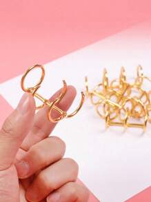 3 孔金属活页夹环，复古风格活页书环，适用于 A5/A6 计划器的可拆卸活页活页夹环，DIY 活页夹，三孔活页夹环，6 个金属环，用于日历、相册、子弹日记本，每包 2 个返校 - 彩色 - 查看 7