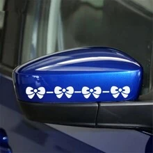 2pcs Of Cute Bow Waterproof Car Stickers - Perfect For Car Windows And Laptops, Girl Accessories, Car Stickers, Cute - one-size - View 4