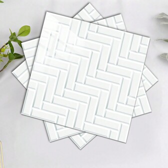 10pcs 2025 New Multi-Color Crystal Modeling Anti-Pollution Decorative Self-Adhesive Hard Tile Stickers For Home, Living Room, Kitchen, Bathroom Renovation