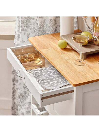 SoBuy FKW45 HG, Kitchen Storage Trolley Serving Cabinet Stainless Steel Worktop view 7