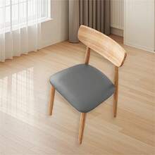 Fundas impermeables para asientos de sillas de comedor de cuero, protectores con bandas elásticas para el hogar. - Gris - Ver 3