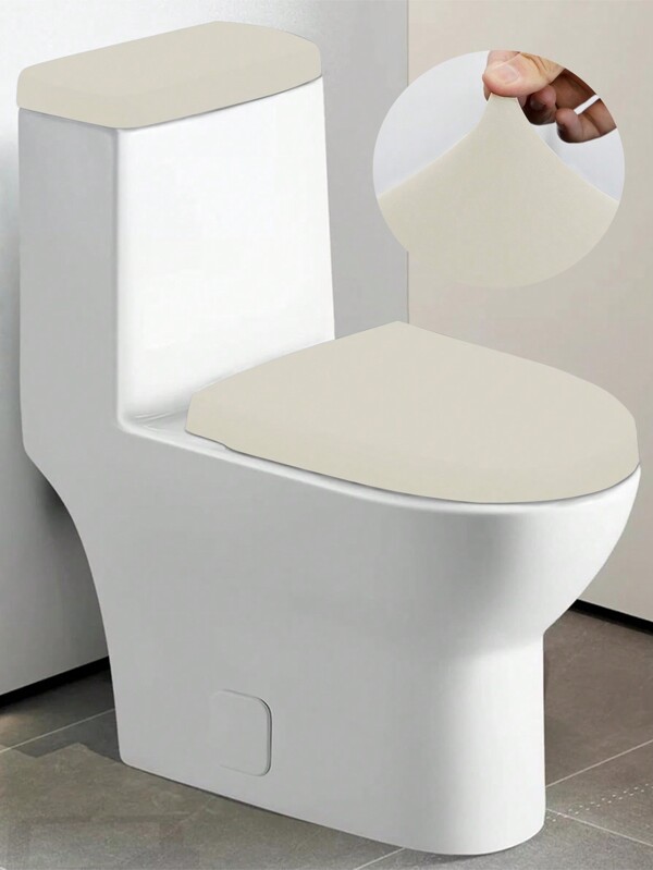 1 Set 4-Piece Milk Silk Toilet Seat Cover And Toilet Tank Cover, Stretchy Toilet Seat Cover Set For Bathroom Decor, Fits Most Toilet Tank And Lid Sizes Summer