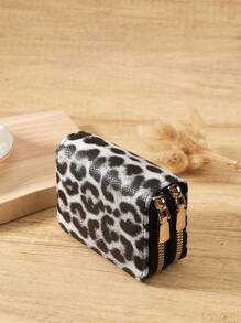 Fashion Personalized Double Zipper Multiple Color Selection Versatile Coin Wallet Leopard Print Graphic Multi-Card Card Organizer For Storage Cards Fashion Modern For Anniversary For Christmas On Valentine Day For Birthday Gift For Gift For Couple For Girls For Lady For Female Bag School Supplies For School Dorm Room & Back To School Card Holder Wallet Business Card Holder Credit Card Holder Women For Women Wallet Mini Wallet Purse Wallet Card Wallet