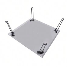 RibasuBB Stainless Steel Fire Pit Burner Cover, 30"X30"X13", Heat Dissipation, Foldable Legs, Weatherproof & Easy To Clean, Suitable For Round/Rectangular Fire Pits - Silver - View 9