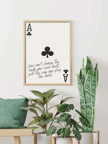 1pc Prints Black And White Wall Art Decor Poster Print Ace Card (Unframed) Aesthetic Retro Wall Prints Wall Art