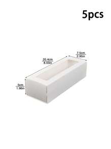 5pcs/10pcs/20pcs Rectangular Window Macaron Boxes, Bread Boxes, Dessert Boxes, Donut Boxes, Chocolate Boxes, Candy Packaging Boxes - Paper - View 16