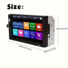 QueenDer Car 2DIN Radio 7" HD Touch Screen MP5 Player, GPS Wireless Stereo Aux SD-Card USB Input, For IOS And Android, Reversing Camera, Steering Wheel Control - Radio + Điều khiển từ xa - Xem 3