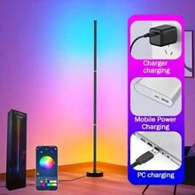 AMILL 1/2pcs Smart RGB LED Floor Lights With Music Sync,App ,USB Powered Multi-Color Mood Lighting For Living Room,Gaming Room,Parties,And Events,Lights For Living Room - Multi-color light - View 4