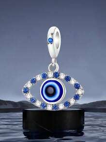 1 Pieza Cuenta de colgante con ojo de diablo azul de moda apta para hacer pulseras, brazaletes y complementos para mujeres. Joyería decorativa para combinar con atuendos diarios para niñas