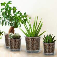 24 Pack 6/5/4/3-Inch Transparent Nursery Flowerpot Set (Flowerpot+Drain+Plant Marker Card), Transparent Plant Flowerpot, Plant Plastic Nursery Flowerpot, Seed Starting Flowerpot (3+4+5+6 Inches) Suitable For Various Plant Types And Growth Stages. Each Flowerpot Is Equipped With A Drainage Tray And A Plant Label Card For Easy Organization. Transparent Plastic Design Allows You To Easily Monitor Root Health And Soil Moisture - Clear - View 2