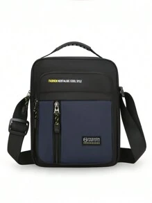 男士拉链手提包，新款时尚斜挎包，小方包，可作单肩包、斜挎包、手提包使用，配有可调节肩带，实用拉链，防水耐用，容量充足，适合日常使用，情人节礼物，夏季包，春假旅行包，单肩包，斜挎包，背包，邮差包，男士小包，男士单肩包，帆布手提包，相机包，侧包，防水背包，假日包 - 彩色 - 查看 6