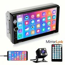 QueenDer Car 2DIN Radio 7" HD Touch Screen MP5 Player, GPS Wireless Stereo Aux SD-Card USB Input, For IOS And Android, Reversing Camera, Steering Wheel Control - Radio + Điều khiển từ xa - Xem 4