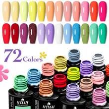 Mtssii Juego de 6 esmaltes de uñas en gel de unicolor de 7 ml, colores primavera-verano, glitter, negro, blanco, rojo, resistente a remojo, UV, semi-permanente, suministros para uñas