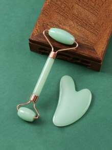 Facial Beauty Massage Tool Set, With Roller Massager And Scraping Plate, For Body And Back,Back To School Supplies