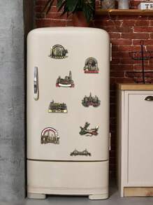 1pc Antique Bronze World Travel Landmark Magnetic Refrigerator Sticker, Magnetic Fridge Sticker With Landmark Building, Creative Architecture Logo Magnet - Multicolor - View 6