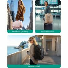 BAGSMART Travel Backpack Carry On Flight Approved, 30L Lightweight Backpack Fits 17.3 Inch Laptop For Men Women, Water Resistant Personal Item Travel Bag With USB Charging Port, Black - 黑色 - 查看 2