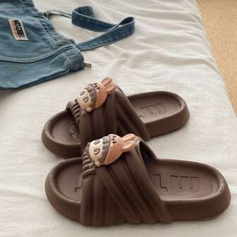 可爱女孩春季平底凉鞋，新款女士室内户外防滑拖鞋夏季派对装，一脚蹬平底鞋