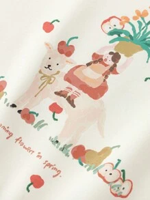 Balabala 女孩印花運動衫，甜美可愛的春季上衣 - 白色調 - 查看 5