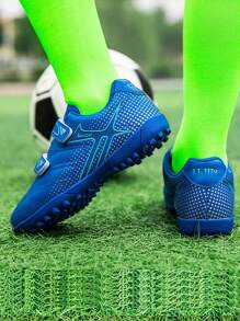 Kids Football Cleats, Wear-Resistant Non-Slip Soccer Shoes For Children Training & Match, Toddler & Little Kid Sizes 25-33 - Blue - View 6